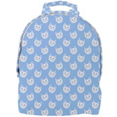 Cute Cat Faces White And Blue  Mini Full Print Backpack