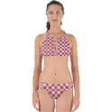 Picnic Gingham Red White Checkered Plaid Pattern Perfectly Cut Out Bikini Set View1