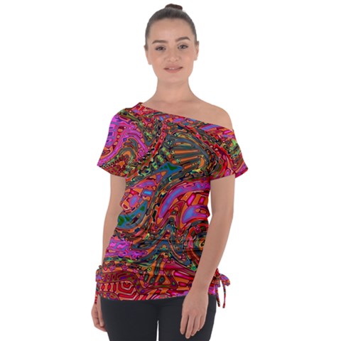 Abstract Art Multicolored Pattern Tie-up Tee by SpinnyChairDesigns