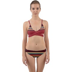 Retro Aesthetic Wrap Around Bikini Set by tmsartbazaar