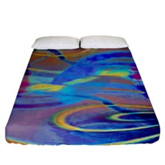 Infinity Painting Blue Fitted Sheet (king Size) by DinkovaArt