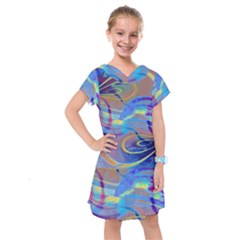 Infinity Painting Blue Kids  Drop Waist Dress by DinkovaArt