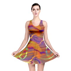 Infinity Painting Orange Reversible Skater Dress by DinkovaArt