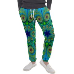 Peacock Mandala Kaleidoscope Arabesque Pattern Men s Jogger Sweatpants by SpinnyChairDesigns