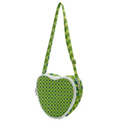 Green Polka Dots Spots Pattern Heart Shoulder Bag