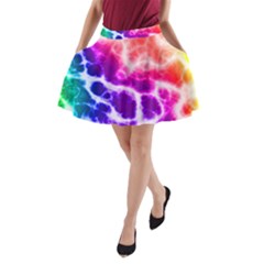 Colorful Tie Dye Pattern Texture A-line Pocket Skirt by SpinnyChairDesigns