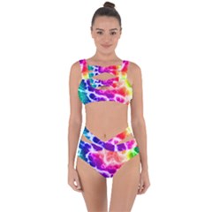 Colorful Tie Dye Pattern Texture Bandaged Up Bikini Set  by SpinnyChairDesigns