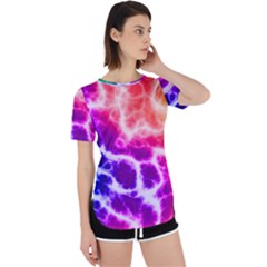 Colorful Tie Dye Pattern Texture Perpetual Short Sleeve T-shirt by SpinnyChairDesigns