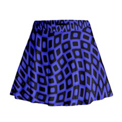 Abstract Black And Purple Checkered Pattern Mini Flare Skirt by SpinnyChairDesigns