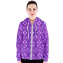 Geometric Galaxy Pattern Print Women s Zipper Hoodie View1