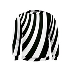 Black And White Zebra Stripes Pattern Kids  Sweatshirt by SpinnyChairDesigns