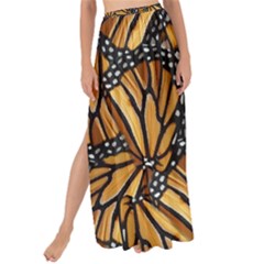 Monarch Butterfly Wings Pattern Maxi Chiffon Tie-up Sarong by SpinnyChairDesigns