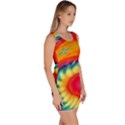 Colorful Dark Tie Dye Pattern Bodycon Dress View3