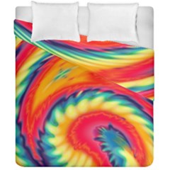 Colorful Dark Tie Dye Pattern Duvet Cover Double Side (california King Size) by SpinnyChairDesigns