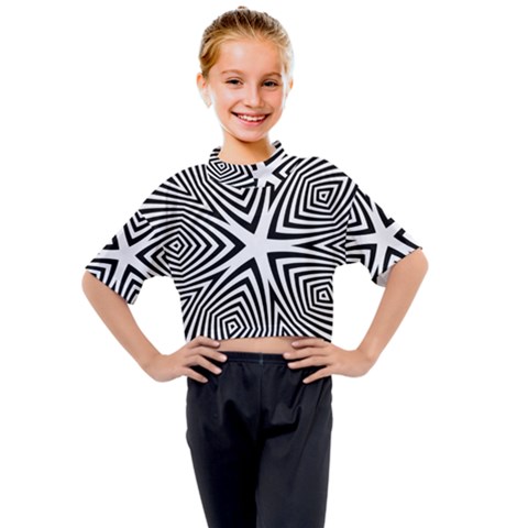 Abstract Zebra Stripes Pattern Kids Mock Neck Tee by SpinnyChairDesigns