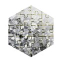 Black and White Abstract Mosaic Pattern Wooden Puzzle Hexagon View1