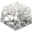 Black and White Abstract Mosaic Pattern Wooden Puzzle Hexagon View3