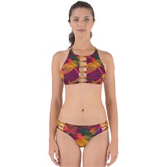 Dragonflies Abstract Colorful Pattern Perfectly Cut Out Bikini Set by SpinnyChairDesigns