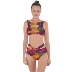 Dragonflies Abstract Colorful Pattern Bandaged Up Bikini Set  by SpinnyChairDesigns