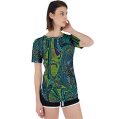 Jungle Print Green Abstract Pattern Perpetual Short Sleeve T-shirt