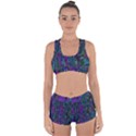 Purple Teal Abstract Jungle Print Pattern Racerback Boyleg Bikini Set View1