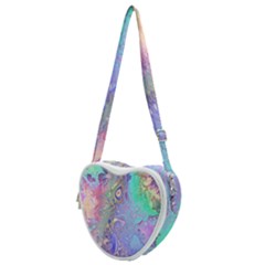 Pastel Marble Paint Swirl Pattern Heart Shoulder Bag