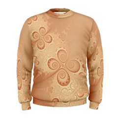 Coral Peach Intricate Swirls Pattern Men s Sweatshirt by SpinnyChairDesigns