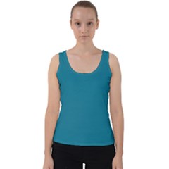 Mosaic Blue Pantone Solid Color Velvet Tank Top by FlagGallery