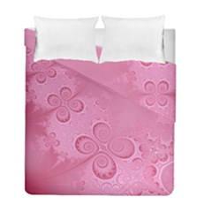 Pink Intricate Swirls Pattern Duvet Cover Double Side (full/ Double Size)