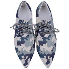 Camo Blue Pointed Oxford Shoes