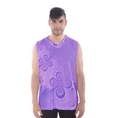 Purple Intricate Swirls Pattern Men s Basketball Tank Top by SpinnyChairDesigns