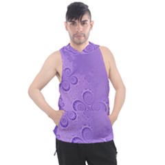 Purple Intricate Swirls Pattern Men s Sleeveless Hoodie