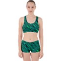 Black and Green Abstract Stripes Pattern Work It Out Gym Set View1