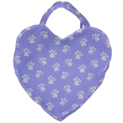 Animal Cat Dog Paw Prints Pattern Giant Heart Shaped Tote by SpinnyChairDesigns