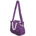 Purple Butterflies Pattern Rope Handles Shoulder Strap Bag View1