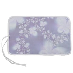 Pale Violet And White Floral Pattern Pen Storage Case (l) by SpinnyChairDesigns