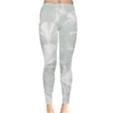 Mint Cream and White Intricate Swirl Spiral Leggings  View1