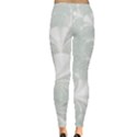 Mint Cream and White Intricate Swirl Spiral Leggings  View2