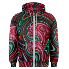 Red Green Swirls Men s Zipper Hoodie by SpinnyChairDesigns