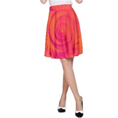 Pink And Orange Swirl A-line Skirt by SpinnyChairDesigns