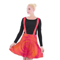 Pink And Orange Swirl Suspender Skater Skirt by SpinnyChairDesigns