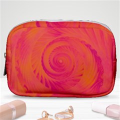 Pink And Orange Swirl Make Up Pouch (small) by SpinnyChairDesigns