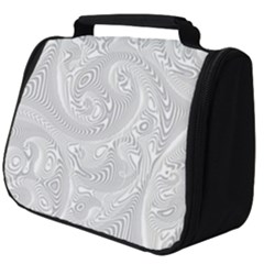 White Abstract Paisley Pattern Full Print Travel Pouch (big)