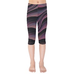 Dark Purple And Black Swoosh Kids  Capri Leggings 