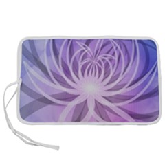 Watercolor Blue Purple Floral Pattern Pen Storage Case (m) by SpinnyChairDesigns