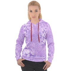 Purple Wildflowers Pattern Women s Overhead Hoodie by SpinnyChairDesigns