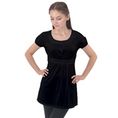 Rich Ebony Puff Sleeve Tunic Top by Janetaudreywilson