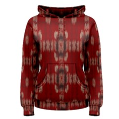 Red Grey Ikat Pattern Women s Pullover Hoodie by SpinnyChairDesigns