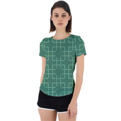 Dark Mint Green Geometric Back Cut Out Sport Tee