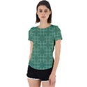 Dark Mint Green Geometric Back Cut Out Sport Tee View1